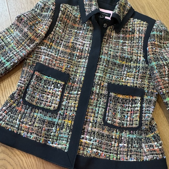 Pink Tartan Tweed Blazer - Multicolour/Black - Size 8 - EUC - Picture 7 of 8